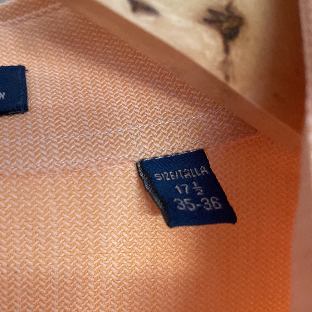 Men’s Rochas Light Peach Dress Shirt 17.5 - Picture 4 of 6